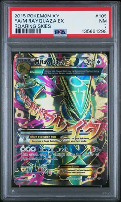 M Rayquaza EX 105/108 2015 XY Roaring Skies Ultra Rare Pokemon Card PSA 7 NM - Image 1