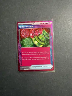 Unfair Stamp 165/167 Holo Rare Pokemon Card Twilight Masquerade Ace Spec PTCG NM - Image 1