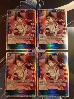 One Piece CCG Nami SR OP11-54 - Fist Of Divine Speed English Playset NM 4 Cards - Image 1