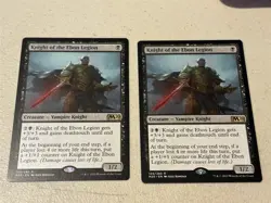 2 x mtg Knight of the Ebon Legion, Core 2020 vampire knight, unplayed - Image 1