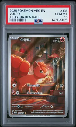 2025 POKEMON MEG EN-MEGA EVOLUTION ILLUSTRATION RARE #138 VULPIX PSA 10 - Image 1