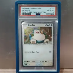 Pokemon Snorlax 3 Pack Blister Promo #122 Cosmos Holo PSA 10 with Graded guard - Image 1
