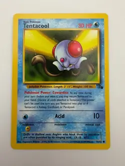#56/62 Tentacool Normal Common - Pokemon TCG Fossil - Vintage - LP (See Photos) - Image 1