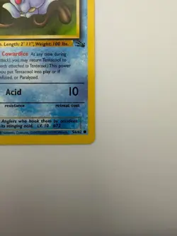 #56/62 Tentacool Normal Common - Pokemon TCG Fossil - Vintage - LP (See Photos) - Image 5