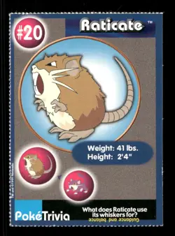 Pokemon 1999 Burger King Promo #20 Raticate - Image 1