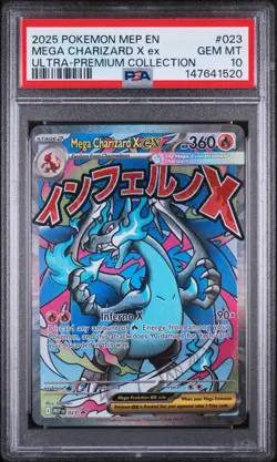Pokemon Mega Charizard X ex Phantasmal Flames Rare Holo 125/094 PSA 10 2025 - Image 1