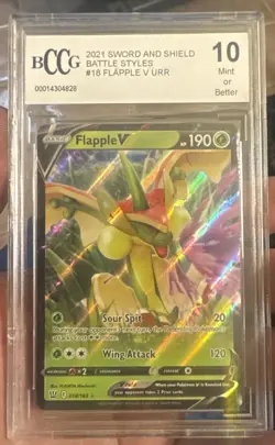 2021 Pokemon Flapple V Battle Styles BCCG Graded Perfect 10 Card SGC CGC BGS TCG - Image 1