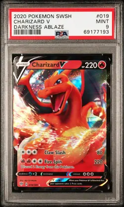 2020 Pokemon Sword & Shield Darkness Ablaze Charizard V #019 PSA 9 - Image 1