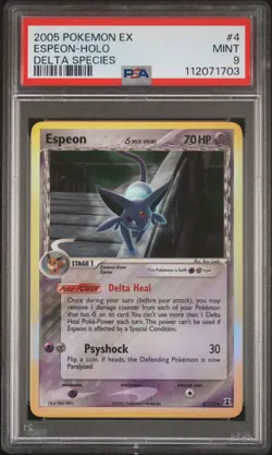 2005 POKEMON EX DELTA SPECIES #4 ESPEON-HOLO PSA 9 - Image 1
