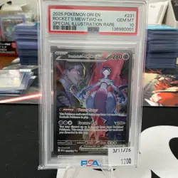 Pokemon TCG Team Rockets Mewtwo EX 213/182 Full Art Destined Rivals PSA 10 - Image 1