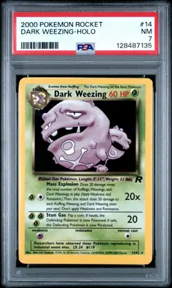 2000 POKEMON ROCKET #14 DARK WEEZING-HOLO PSA 7 - Image 1