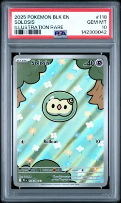 2025 POKEMON BLK EN-BLACK BOLT ILLUSTRATION RARE #118 SOLOSIS PSA 10 - Image 1