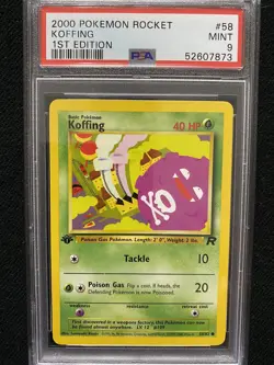 2000 Pokemon Team Rocket 1st Edition Koffing 58/82 PSA 9 Mint - Image 1