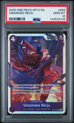 PSA 10 Vinsmoke Reiju OP12-063 2025 One Piece Op12-Legacy Of The Master #063 - Image 1