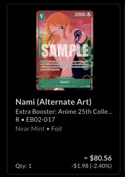 Nami (Alternate Art) EB02-017 Extra Booster: Anime 25th Collection Foil - Image 1