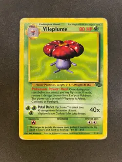 Vileplume 31/64 Jungle Set Non Holo Rare Vintage Pokemon Card 1999 WOTC - Image 2