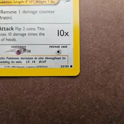 Dratini 63/105 Pokemon Neo Destiny Card - LP - Image 5