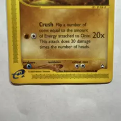 Onix 91/147 Aquapolis Common 60 HP Regular Basic Pokemon TCG Card 2002 - Image 3