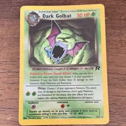 Pokemon Dark Golbat Team Rocket 7/82 Holo Rare 50 HP Unlimited English Card - Image 1