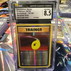 2016 POKEMON XY EVOLUTIONS #76 DEVOLUTION SPRAY-REVERSE FOIL CGC 8.5 - Image 1