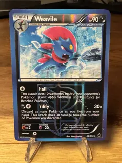 Pokemon TCG Weavile Card 66/116 Rare Black White: Plasma Freeze - Image 1