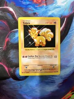 Vulpix HP Error Base Set 68/102 Unlimited Pokemon Card 1999 WOTC - Image 1