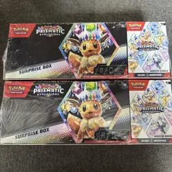 Lot Of 2: Pokemon Sam’s Prismatic Evolutions Surprise Box & Booster Bundle 2pack - Image 1