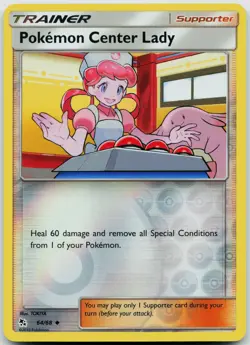 Pokemon Center Lady #64/68 Uncommon,Reverse Holo Hidden Fates - NM - Image 1
