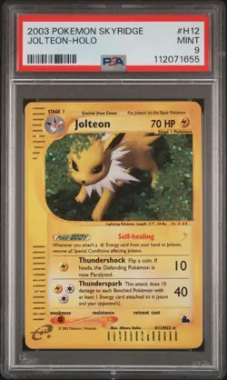 2003 POKEMON SKYRIDGE #H12 JOLTEON-HOLO PSA 9 - Image 1