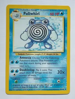 Pokemon - Poliwhirl - Base Set 1999-2000 4th Print 38/102 - Uncommon - HP - Image 1