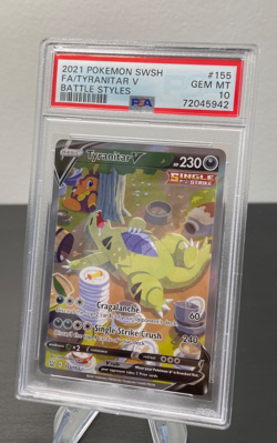 Pokemon 2021 PSA 10 Tyranitar V Alternate Art Secret Rare Battle Styles 115/163 - Image 2