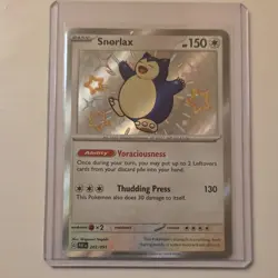 Pokemon Snorlax 202/091 SV: Paldean Fates Shiny Rare Holo Thudding Press - Image 1