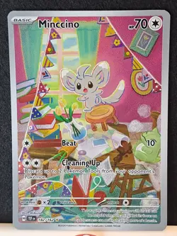 Pokemon TCG Minccino 182/162 Sv05: Temporal Forces Illustration Rare NM - Image 2