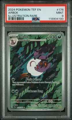 2024 Pokemon Arbok TEF EN Illustration Rare #176 PSA 9 - Image 1