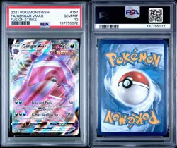2021 POKEMON SWORD & SHIELD FUSION STRIKE #157 FULL ART/GENGAR VMAX PSA 10 - Image 3