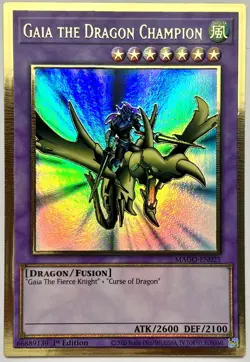 MAGO-EN025 Gaia the Dragon Champion - Gold Rare 1st Edition Near Mint YuGiOh - Image 1
