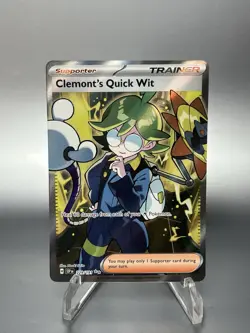 Pokemon Card Clemont's Quick Wit 229/191 Surging Sparks Full Art Rare NM - Image 1