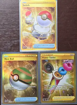 Pokemon Cards Lot (Gold Rare Full Art Trainer Items - Sword And Shield - M/NM) - Image 1