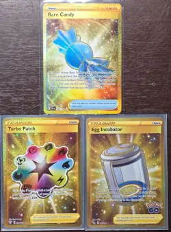 Pokemon Cards Lot (Gold Rare Full Art Trainer Items - Sword And Shield - M/NM) - Image 1