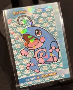 Rare Pokemon Shiny Full Art #186 Politoed Low Pop Cracked Ice Holo Card ⭐ - Image 1