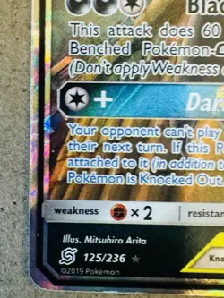 Pokemon TCG UMBREON & DARKRAI GX Holo Card 125/236 Sm-Unified Minds Tag Team EX - Image 5