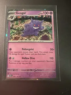Pokemon TCG Gengar 94/165 Scarlet & Violet 151 Cosmo Holo Rare Exclusive Card - Image 1