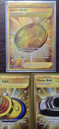 Pokemon Cards Lot (Gold Rare Full Art - Pokemon Tools - Sword & Shield - M/NM) - Image 2