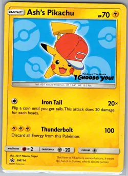 Ash's Pikachu - SM114 SM Promos - Pokemon Card - NM - Image 1