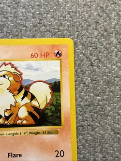 Pokemon TCG Growlithe Base Set Shadowless Card 28/102 WOTC Vintage NM / LP - Image 3