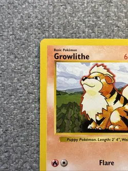 Pokemon TCG Growlithe Base Set Shadowless Card 28/102 WOTC Vintage NM / LP - Image 4