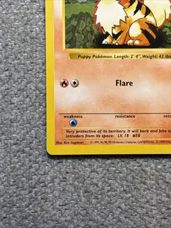 Pokemon TCG Growlithe Base Set Shadowless Card 28/102 WOTC Vintage NM / LP - Image 5