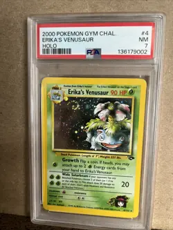 Pokemon TCG Erika's Venusaur Gym Challenge 4 PSA 7 Visible Swirl - Image 2