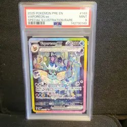 Pokemon TCG Vaporeon ex 149/131 Prismatic Evolutions SIR Holo EX PSA 9 2025 - Image 2
