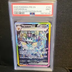 Pokemon TCG Vaporeon ex 149/131 Prismatic Evolutions SIR Holo EX PSA 9 2025 - Image 5